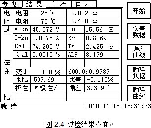 互感器测试仪试验结果